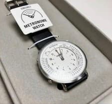 SEIKO Metronome Watch Standard Line monotone SMW006A Leather stainless steel box