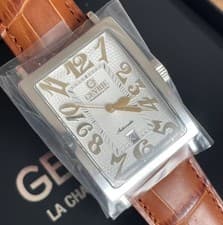 Gevril Avenue of America Watch. Swiss Automatic Sellita Movement. Leather Strap.