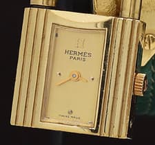 [Exc+5] HERMES Kelly 20mm gold Dial Green Quartz Women's Watch From JAPAN