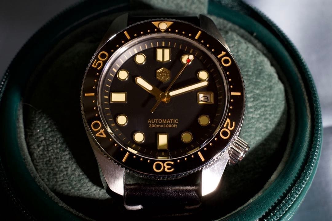 San Martin SN0087 Automatic 300m Dive Watch Black Waterproof Used