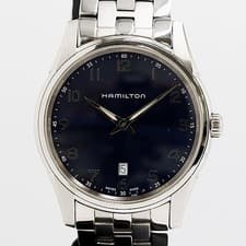 Hamilton H385111 QZ Mens Watch Blue Dial Working Vintage Collectible Japan Rare
