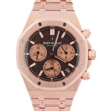 Audemars Piguet Royal Oak Rose Gold 41mm Chocolate Chronograph Dial Watch Ref#