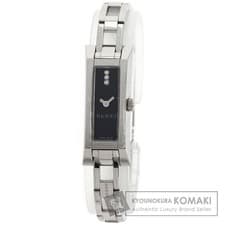 Gucci 110 Square Face Diamond Ladies Watch Stainless Steel Used