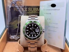 Rolex Submariner Kermit FLAT 4 16610LV 40mm Factory Sticker Unpolished Box Paper