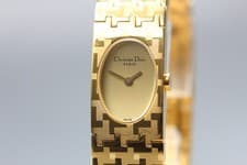 Christian Dior D70-150 Gold Dial 15mm Quartz Women's Watch Vintage From JAPAN