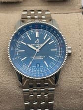 Breitling Navitimer 41mm Blue Dial SS Bracelet **BOX + PAPERS!** A17326161C1A1