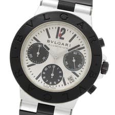 BVLGARI aluminum AC38TA Date Silver / Black Dial Automatic Men's Watch_945853