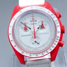 MINT Omega × Swatch Mission to Mars SO33R100 42mm Men's Watch w/ Box Full Set