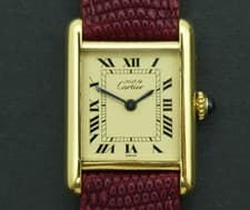 Vintage Cartier Must De Cartier Tank 925 Silver mechanical gold Ladies 20.5mm
