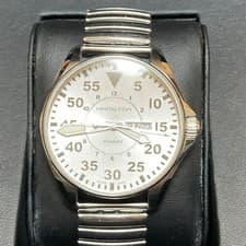 Hamilton Khaki Aviation Watch H646110 Analog Silver Dial with Box from Japan