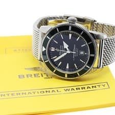 BREITLING SUPER OCEAN HERITAGE 46 A17320 46mm SS Black Dial Date Automatic #C256