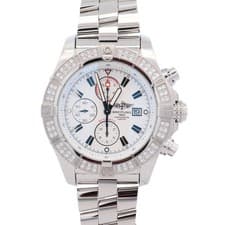 Breitling Super Avenger 48mm White Chronograph Dial Watch Ref# A1337053