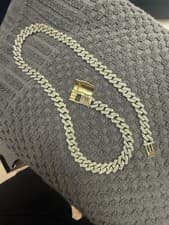 14k Diamond 10 mm cuban 225g with diamond Rolex submariner 18 K