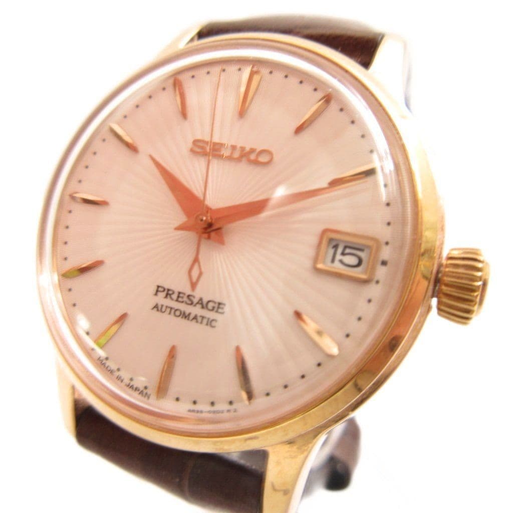 SEIKO PRESAGE Presage Automatic Wristwatch 4R35 0210 Skeleton Back Buckle Leathe