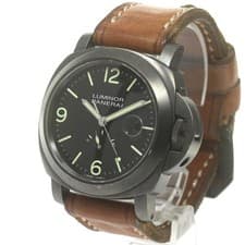 PANERAI LUMINOR POWER RESERVE PAM00028 43mm SS Black Dial Leather Strap #C175