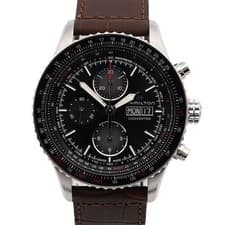 Hamilton Khaki Aviation Chronograph Automatic Leather Band Men's Watch 155337926