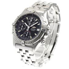 BREITLING CHRONOMAT A13050.1 39mm SS Black Dial Automatic Chronograph Date #C481
