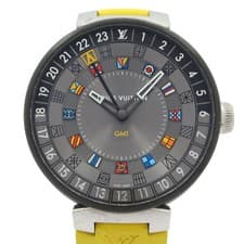 LOUIS VUITTON Tambour Moon Dual Time GMT QA097 U***** Yellow Men's Wrist Watch