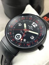 Montjuïc Speed Sport GMT Swiss Quartz 43mm Black PVD Watch NEW Box Papers