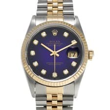 ROLEX Datejust 16233G Blue Gradient/diamond WATCH 723630