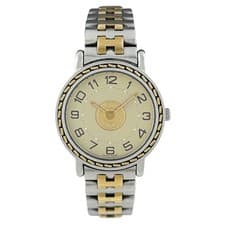 Hermes Wristwatch SE4.220 Sellier Quartz Stainless Steel Gold Plated Women's