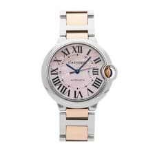 Cartier Ballon Bleu Steel Rose Gold Auto 36mm Pink MOP Bracelet Watch W6920033