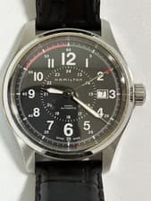 HAMILTON Khaki Field Auto H705950 40mm Black Dial Date Swiss Watch Used Japan