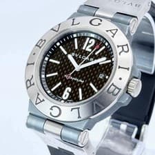 Exc+5 BVLGARI Diagono Titanium TI44TA Automatic Date Men's Watch 44mm w/Box Used