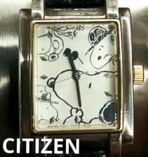 Citizen Snoopy Square Design Ladies Hand-Wound Watch Steel Back 6628-664671