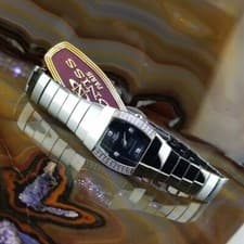 New Diamond ONISS Tungsten Steel Watch Black Dial