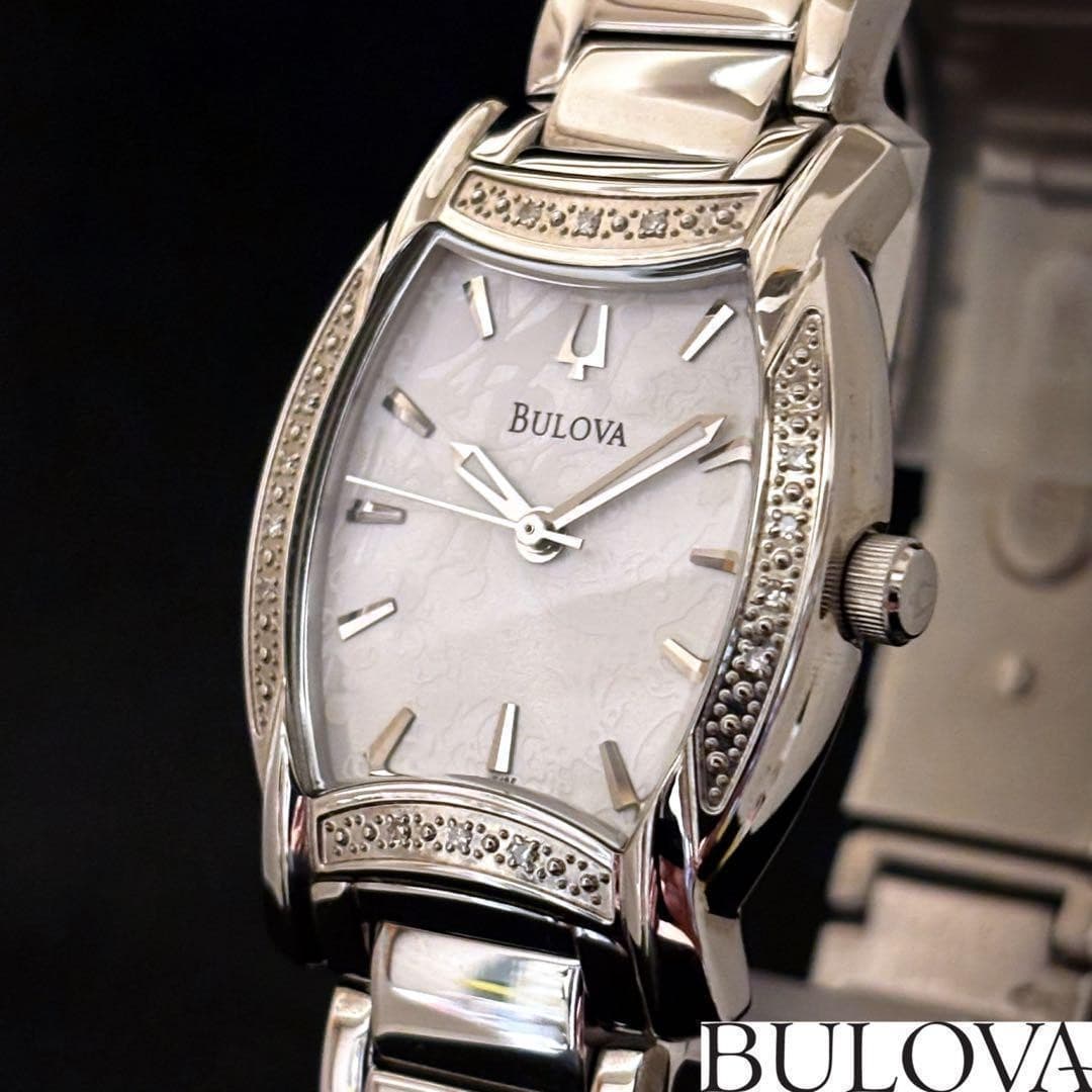 BULOVA Women's Diamond Watch Silver Dial Quartz 36mm 96R135 Box Refurbished