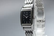 [Near MINT] Longines Belle Arti L2.195.4 Black Dial S.S Band Qz Women's Watch