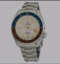 Islander JFK Automatic GMT Watch with White Cloud Dial and Pepsi Bezel #ISL-206