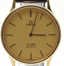 [NEAR MINT] OMEGA DeVille 1365 Qz Gold Push Crown Women Wrist Watch From Japan