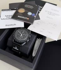 OMEGA X Swatch Mission to the Moonphase Black Snoopy Moonswatch , Receipt .