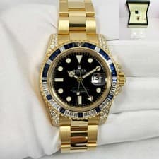 Rolex GMT-Master II 116758SA 40MM 18K Yg Diamonds Sapphire Box 2025 Service Card