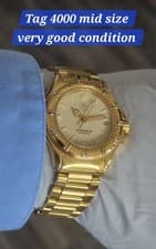 Tag Heuer 4000 Mid Size Fully Gold Plated Rare Very Good Condition