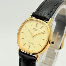 SEIKO EXCELINE Ladies Wristwatch 10K Gold Square