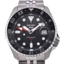 Seiko 5 Sports 4R34-00A0 GMT Date Stainless Steel Automatic Mens Watch Authentic