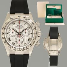 MINT Rolex Daytona White Gold 116519 Meteorite Roman Rubber Watch Box
