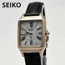 SEIKO Lukia Grow SSVW212 Ladies Solar Radio Gold White Rectangular