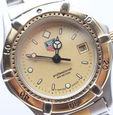 [EXC+5] TAG Heuer Professional 2000 964.008-2 Date Gold Dial Quartz Ladies Watch