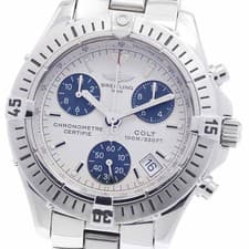 BREITLING Colt A73350 Chronometer Date Silver Dial Quartz Men's Watch_955522