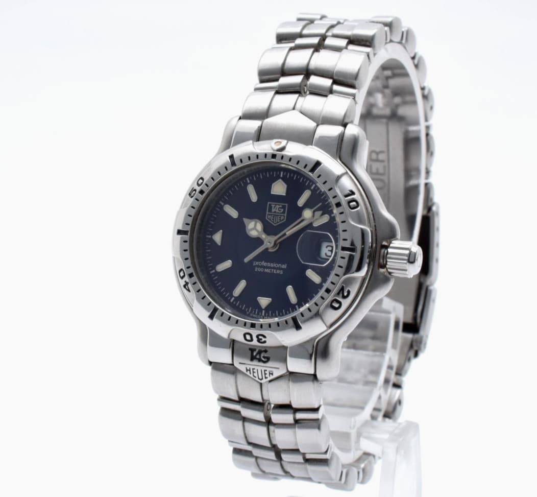 Vintage [N MINT] TAG HEUER 6000 Professional WH1315-K1 Blue Ladies Watch JAPAN