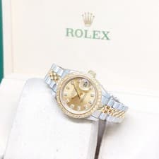Rolex 26mm 18K Half Yellow Gold Champagne Diamonds Datejust REF: 69173 (S)