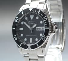 Vintage [NEAR MINT+] SEIKO Divers 7S26-0050 SKX023 Black AT Men's Watch JAPAN