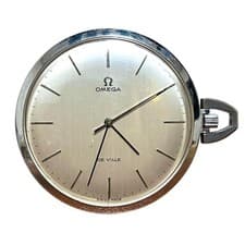 OMEGA De Ville Ultra-Thin Analog Pocket Watch Silver Case Manual Wind Vintage