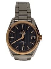 Omega Mens Watch Seamaster Aqua Terra ATSS Rg39mm Analog Stainless BLK SLV Used