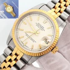 Rolex Datejust Cream Jubilee Dial Yellow Gold/Steel 31mm Watch 68273