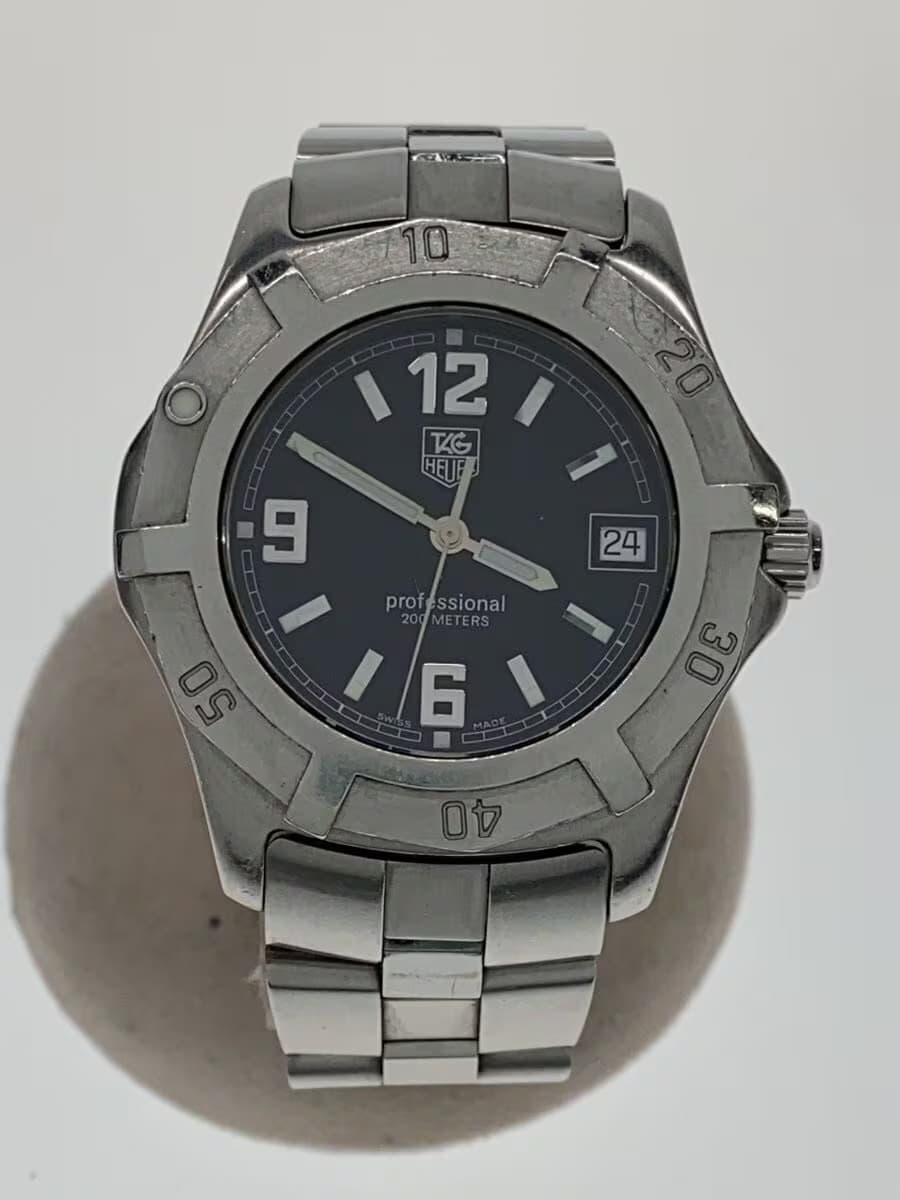 TAGHeuer Quartz Watch Analog Stainless BLK SLV SS WN1110